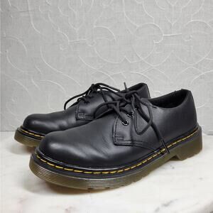 Dr Martens Derby Shoes Kids 2 Black Leather Lace Up‎ Chunky